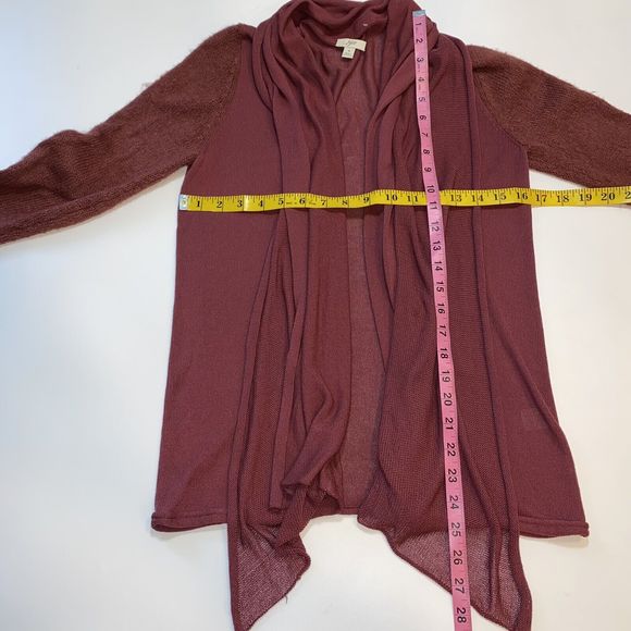J Jill Women's Small Open Front Cardigan Waterfall Mauve Alpaca Blend Sleeves - Picture 7 of 11